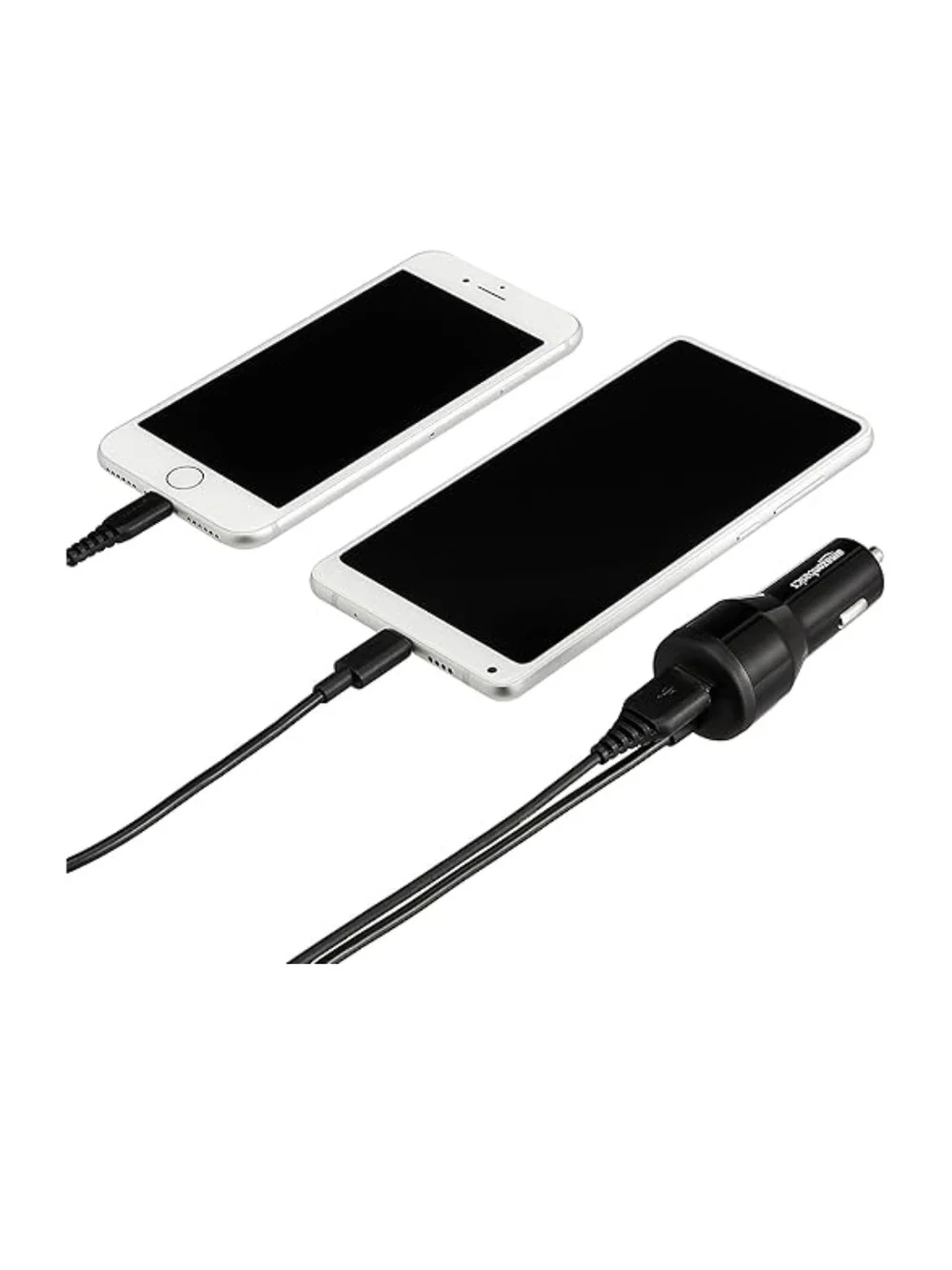 AmazonBasics USB-C Car Charger with USB-A Port - Black